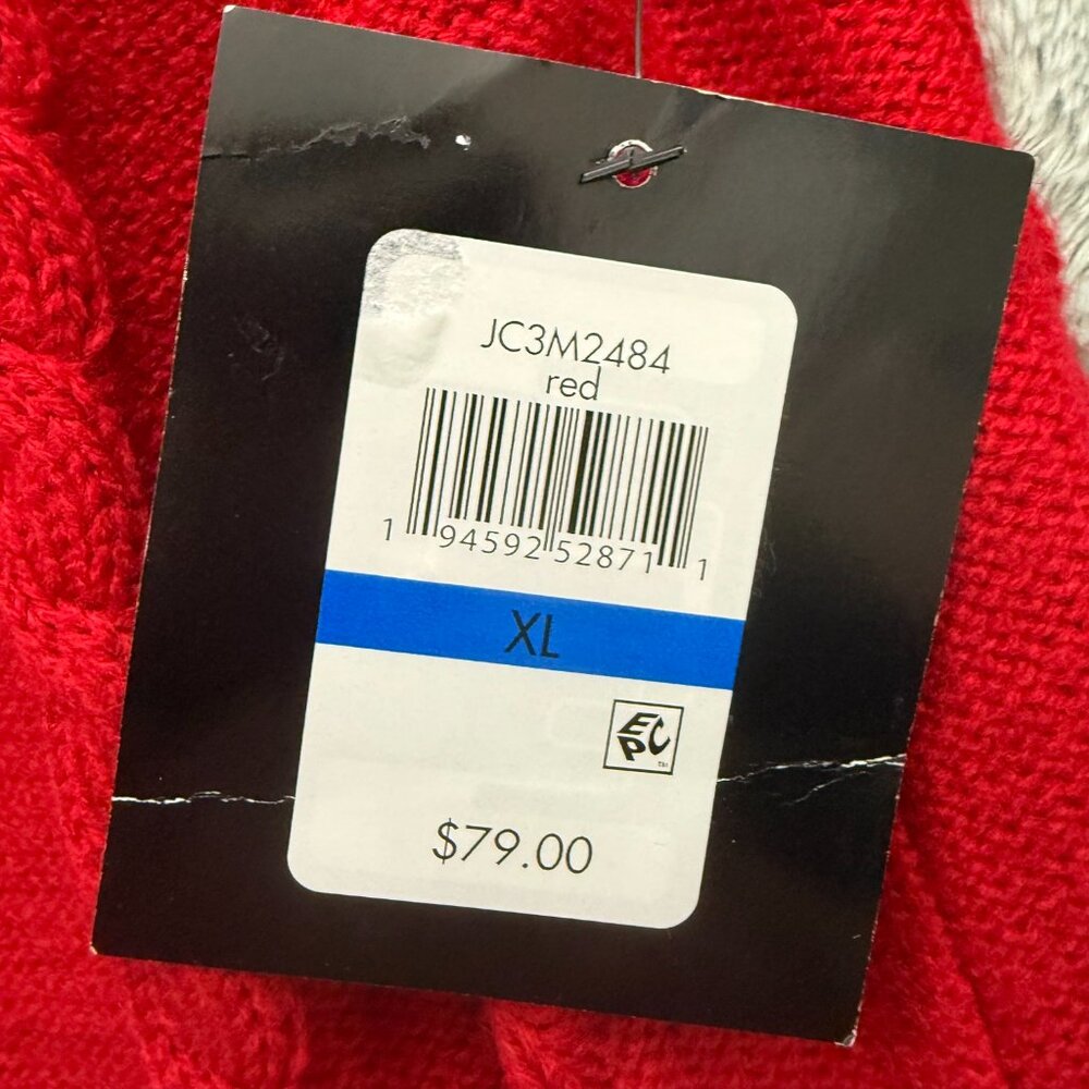 Jessica Howard Cable Knit Sweater Dress Womens XL Red A-Line Round Neck Cozy NWT - Picture 6 of 9
